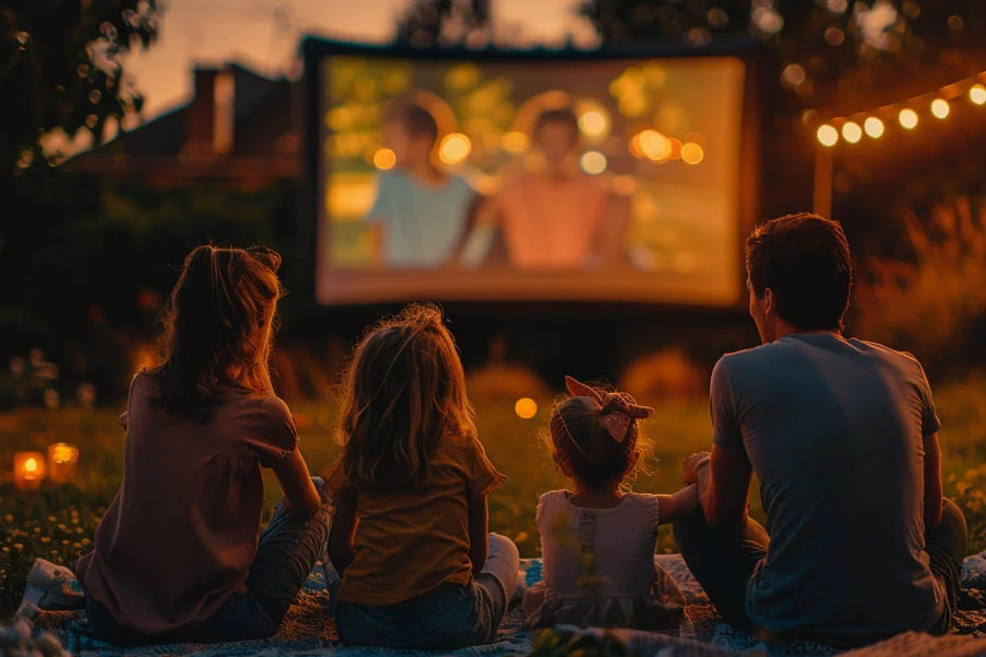 projector tv in living room