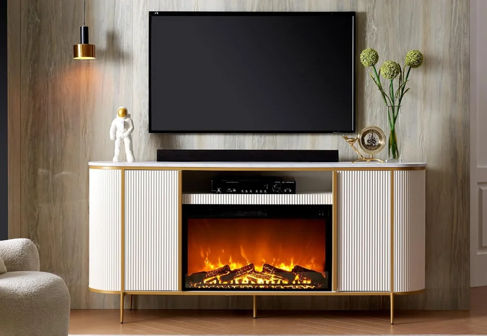 electric fireplace with logs